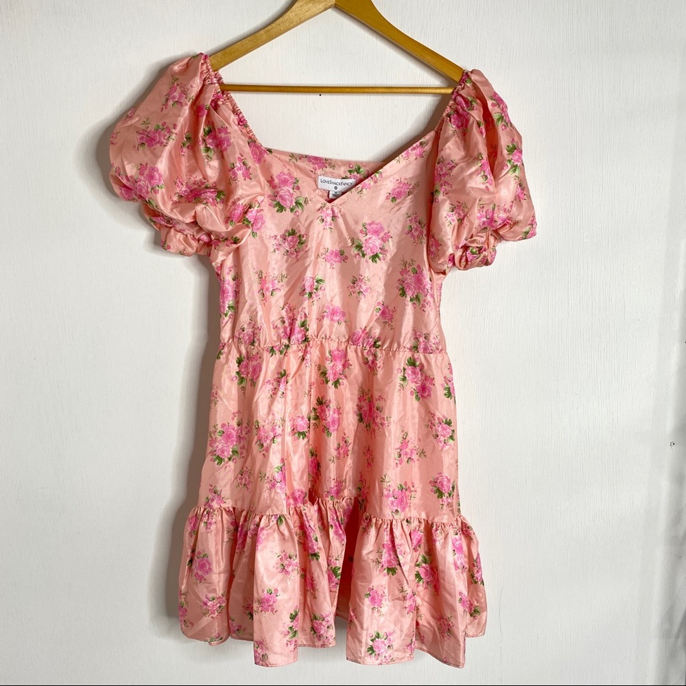LoveShackFancy X Target Cecile Puff Sleeve Floral Ruffle Mini Dress